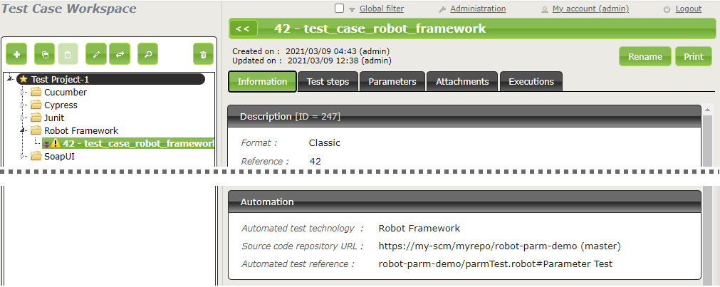 Robot Framework example