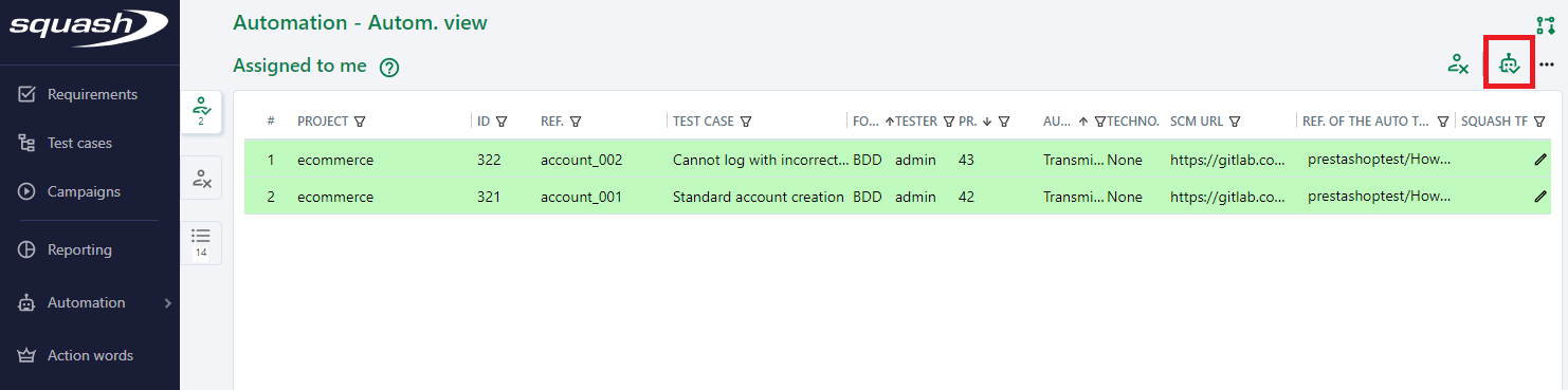 test case automation done