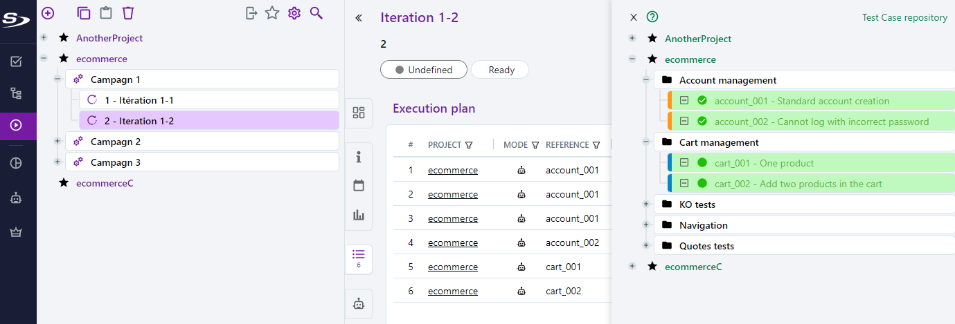 putting test case into an iteration