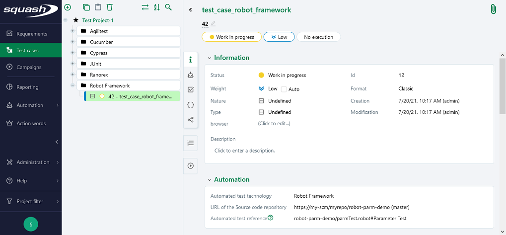 Robot Framework example