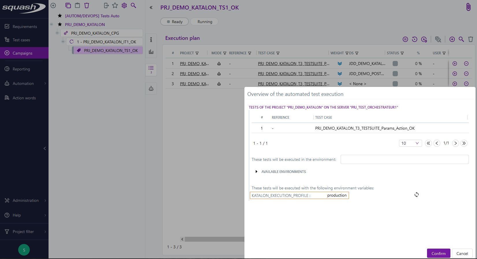 Setting the value of the environment variable when running the tests