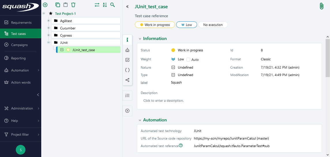 JUnit parameters example