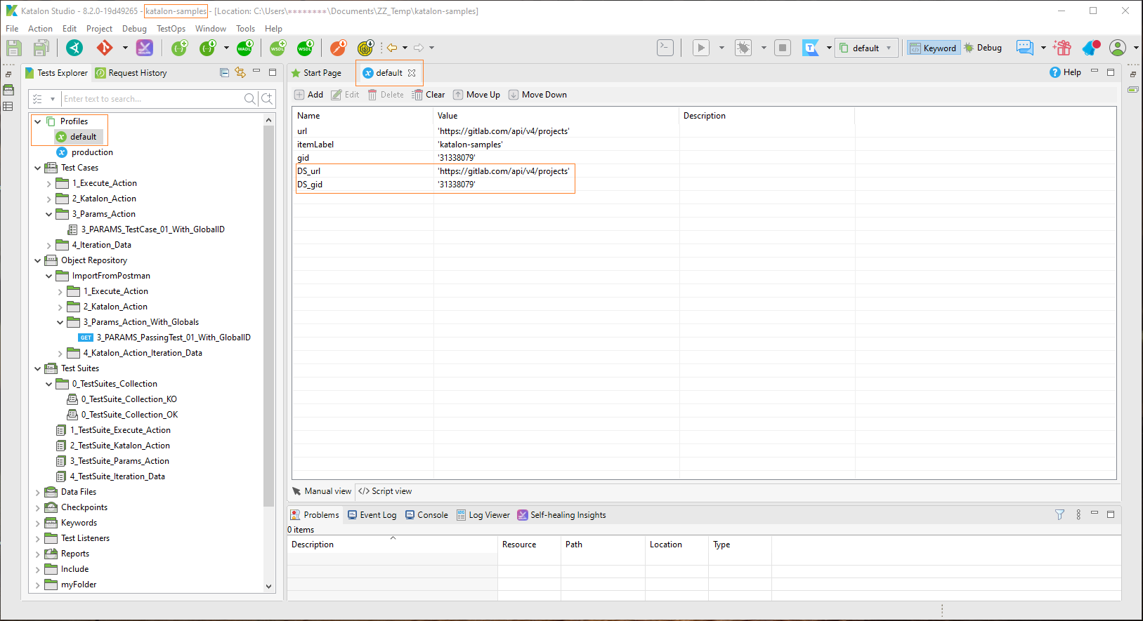 Defining global variables in the default profile