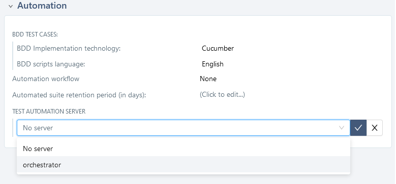 Configuration of project automation